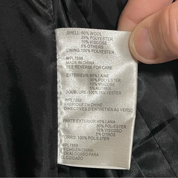 Michael Kors Wool Blend Coat Jacket Zipper Front Toggle Black Button women XS - Picture 7 of 9